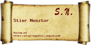 Stier Nesztor névjegykártya
